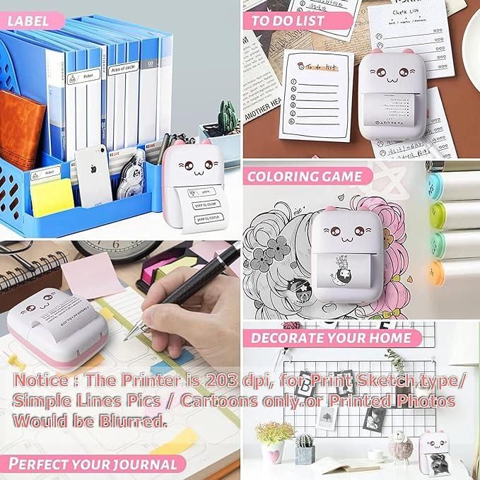 Mini Cute Thermal Printer – Portable Wireless Pocket Printer