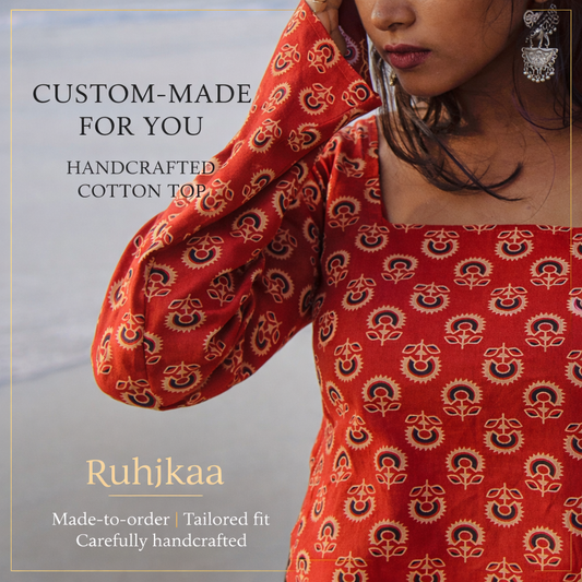 Ruhikaa Red Ajrakh _Customized For You