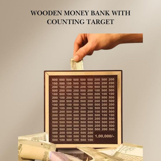 Money Master Kids Wooden Savings Box