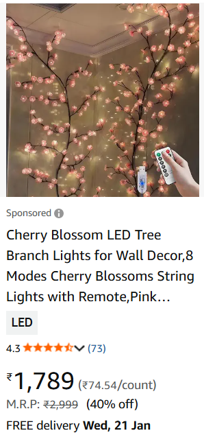 Cherry Blossom Wall Light